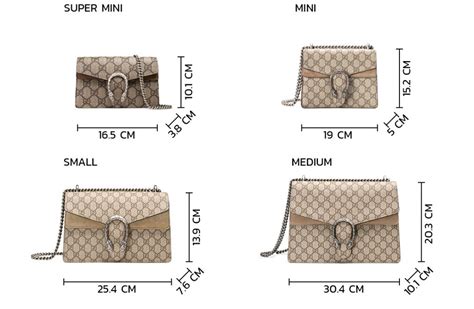 dionysus gucci bag sizes